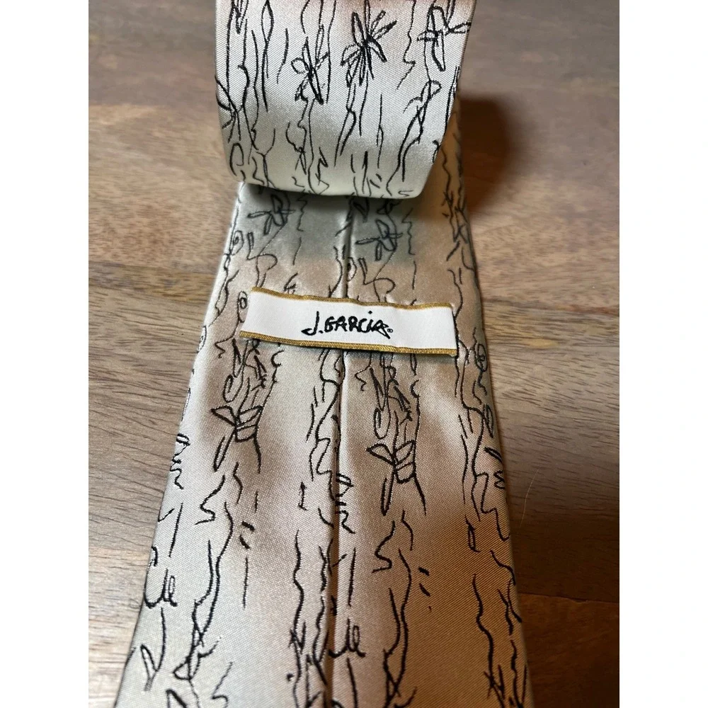 J. Garcia Mens‎ Necktie Banyan Trees Silk Champagne OS